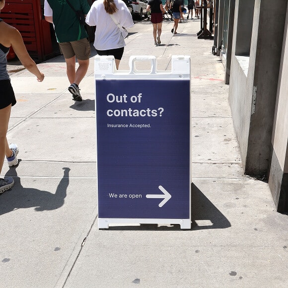 Outdoor signage and brand activation for Hello Eye Box by Verve Concepts, a New York branding agency