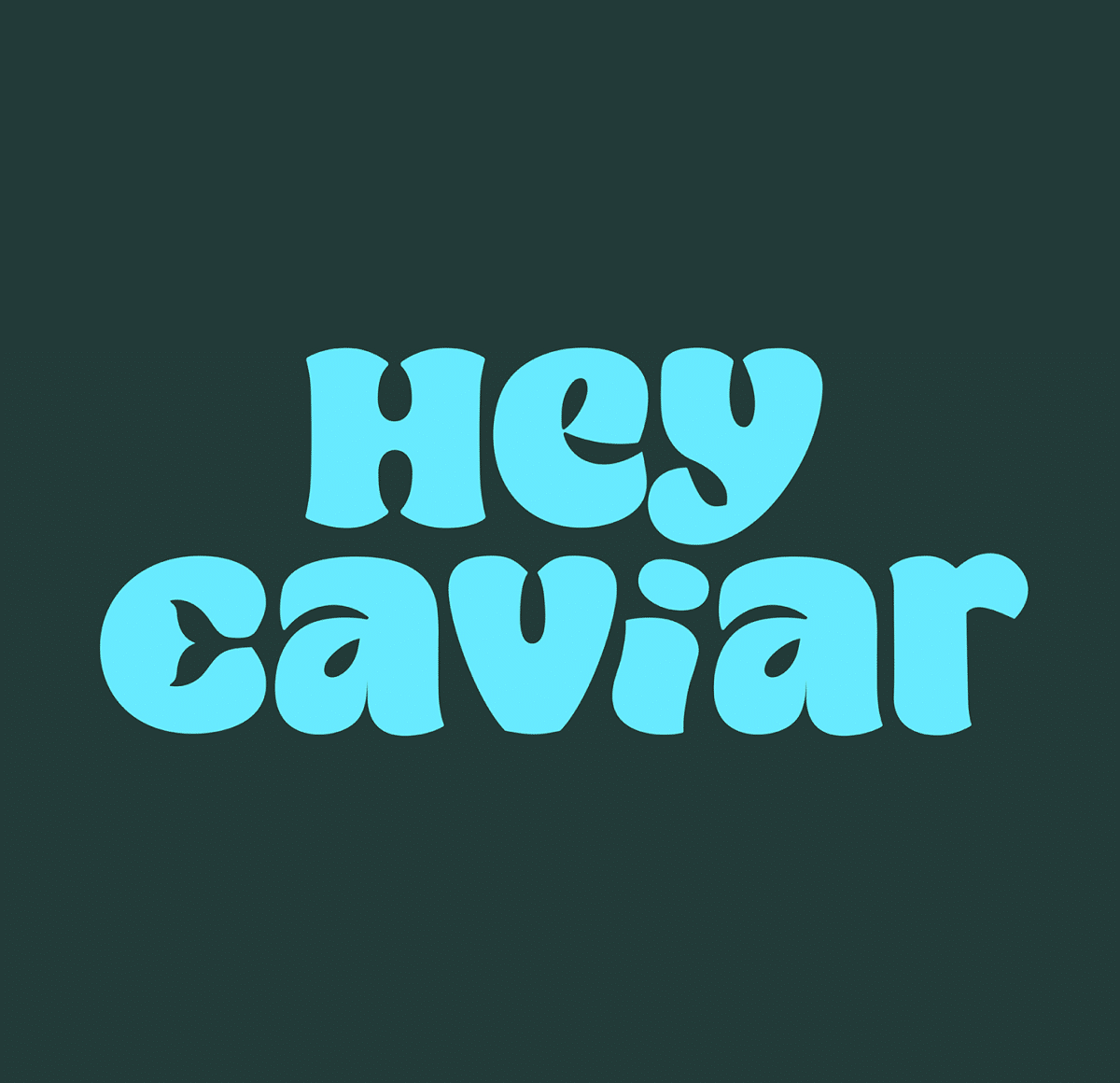 Hey Caviar brand logo typography designed by Verve Concepts, a full-service branding agency in New York.